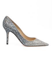 Escarpins Degrade Agnes argentés à paillettes grossières Jimmy Choo