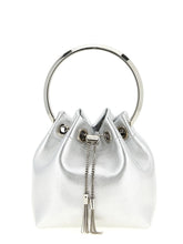 Jimmy Choo Silver Lamb Leather Handbag