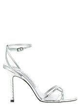 Jimmy Choo Silver Leather Stiletto Heel Sandals