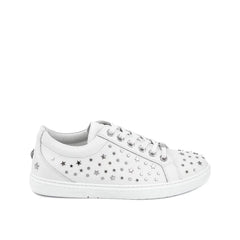 Jimmy Choo White Calfskin Low Top Sneakers - EU39.5/US6.5