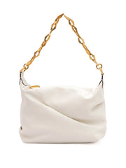 Jimmy Choo White Diamond Hobo Leather Shoulder Bag