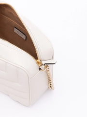 Jimmy Choo White Leather Avenue Camera Shoulder Bag