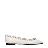 Jimmy Choo White Leather Ballet Flats