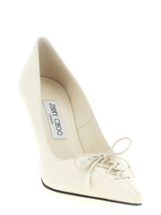 Jimmy Choo White Leather High Heel Pumps - EU41/US11