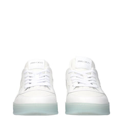 Jimmy Choo White Leather Low Tops