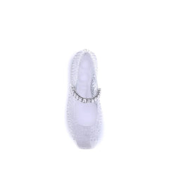 Jimmy Choo White Polyurethane Ballet Flats
