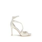 Jimmy Choo White Silk Stiletto Heel Sandals
