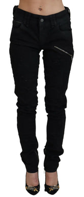 John Galliano Black Cotton Mid Waist Skinny Slim Fit Denim Jeans - W28 - Jeans