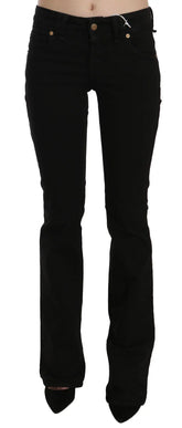John Galliano Black Low Waist Slim Leg Skinny Denim Casual Pants Jeans - Jeans