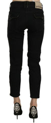John Galliano Black Mid Waist Cropped Cut Hem Denim Casual Pants - W24 - Jeans