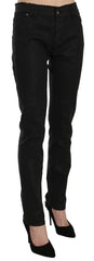 John Galliano Black Mid Waist Skinny Cotton Casual Denim Jeans - IT40|S
