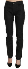 John Galliano Black Mid Waist Skinny Cotton Casual Denim Jeans - IT40|S