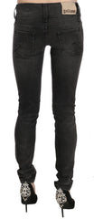 John Galliano Black Washed Low Waist Slim Fit Skinny Denim Pants Jeans - W26 - Jeans