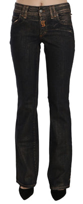 John Galliano Black Washed Mid Waist Flared Denim Pants Cotton - Jeans