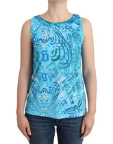 John Galliano Blue printed tank top - Tank Tops