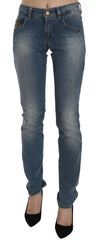 John Galliano Blue Washed Mid Waist Skinny Casual Denim Pants - W26 - Jeans