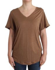 John Galliano Brown shortsleeved top - S - T-Shirts