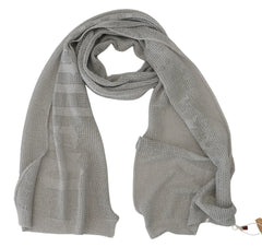 John Galliano Gray Logo Knitted Neck Wrap Shawl Foulard Scarf - Scarves & Shawls