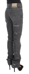 John Galliano Gray Wash Cotton Torn Straight Fit Jeans - W26 - Jeans