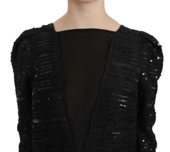 Vestido largo de seda con lentejuelas negro John Richmond - IT40|S