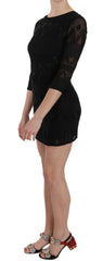 John Richmond Vestido Mini Cambiado de Seda con Sequin Negro