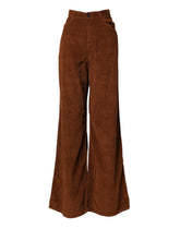 Jucca Brown Wide Leg High Waist Corduroy Denim Trouser Jeans - W27