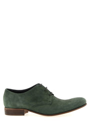 Oxfords en cuir suédé bicolore JULIAN pour homme, avec un contraste élégant entre le beige et le brun foncé, et laçage classique.