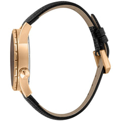 Just Cavalli Black Leather Dress Watch