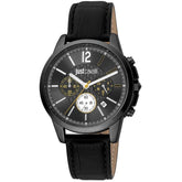 Just Cavalli Black Leather Dress Watch