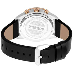 Just Cavalli Black Leather Sport Watch