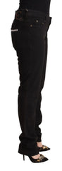 Just Cavalli Black Mid Waist Denim Cotton Skinny Jeans - IT36|XXS - Jeans