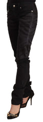 Just Cavalli Black Mid Waist Embellished Skinny Jeans - Jeans