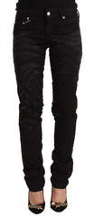 Just Cavalli Black Mid Waist Embellished Skinny Jeans - Jeans