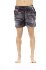 Just Cavalli Black Polyester Men Swimwear Short - Boardshorts