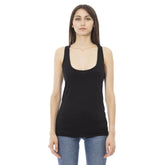 Just Cavalli Black Viscose Tank Top - Tank Tops
