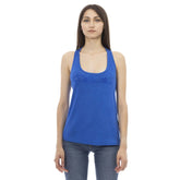 Just Cavalli Blue Viscose Tank Top - Tank Tops