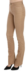 Just Cavalli Brown Cotton Stretch Mid Waist Skinny Trousers Pants - W24 - Trousers