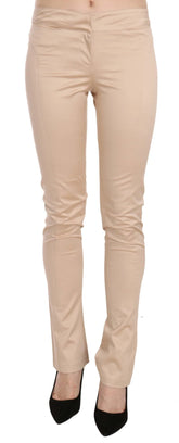 Just Cavalli Cream Low Waist Skinny Formal Trousers Pants - IT38|XS - Trousers