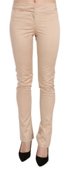 Just Cavalli Cream Low Waist Skinny Formal Trousers Pants - IT38|XS - Trousers