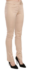 Just Cavalli Cream Low Waist Skinny Formal Trousers Pants - IT38|XS - Trousers