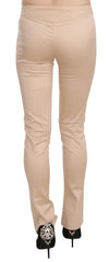 Just Cavalli Cream Low Waist Skinny Formal Trousers Pants - IT38|XS - Trousers