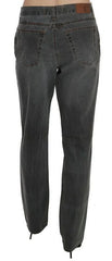 Just Cavalli Gray Washed Mid Waist Straight Denim Pants Jeans - Jeans