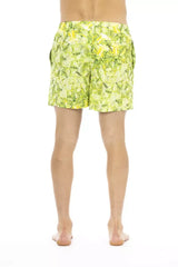 Just Cavalli Green Polyester Men Swim Short - Swim Boxers