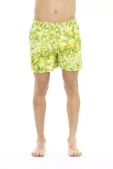 Just Cavalli Green Polyester Men Swim Short - Swim Boxers