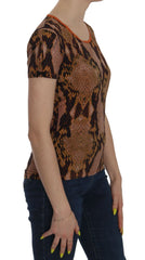 Just Cavalli Snake Skin Print Short Sleeve Top T-shirt - IT44 | M - T-Shirts