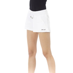 Just Cavalli White Cotton Women’s Sweat Shorts - Jogger Shorts