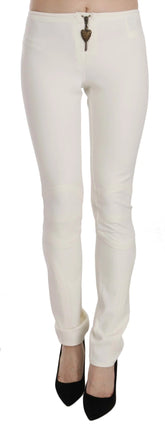 Just Cavalli White Mid Waist Skinny Dress Trousers Pants - IT42|M - Trousers