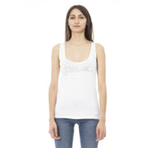 Just Cavalli White Viscose Tank Top - Tank Tops
