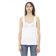 Just Cavalli White Viscose Tank Top - Tank Tops