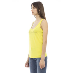 Just Cavalli Yellow Viscose Tank Top - Tank Tops